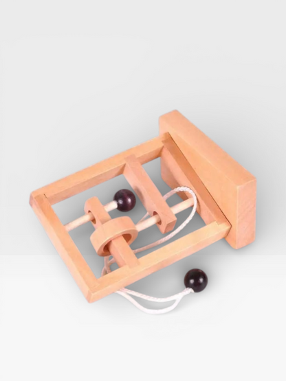 Desk Novelty 3D Wooden Rope Loop Puzzle - UNIVEA