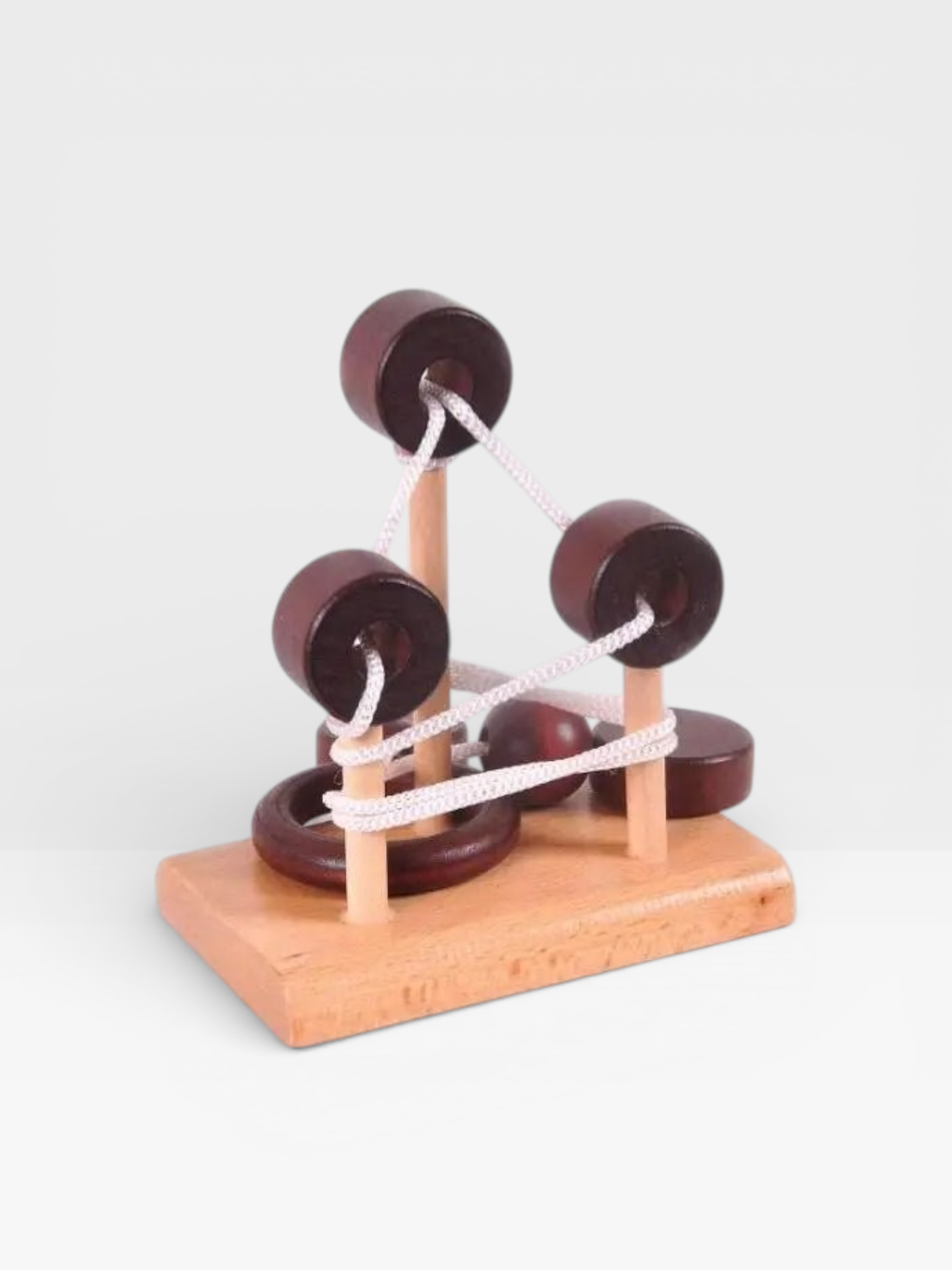 Desk Novelty 3D Wooden Rope Loop Puzzle - UNIVEA