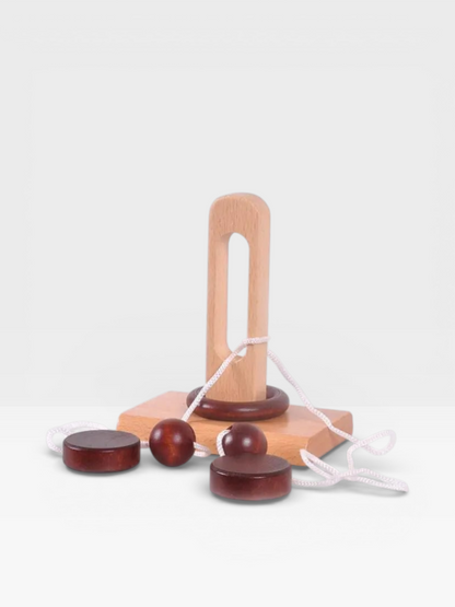 Desk Novelty 3D Wooden Rope Loop Puzzle - UNIVEA