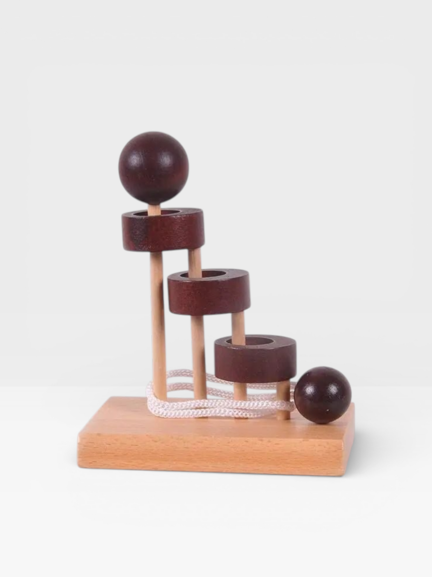 Desk Novelty 3D Wooden Rope Loop Puzzle - UNIVEA