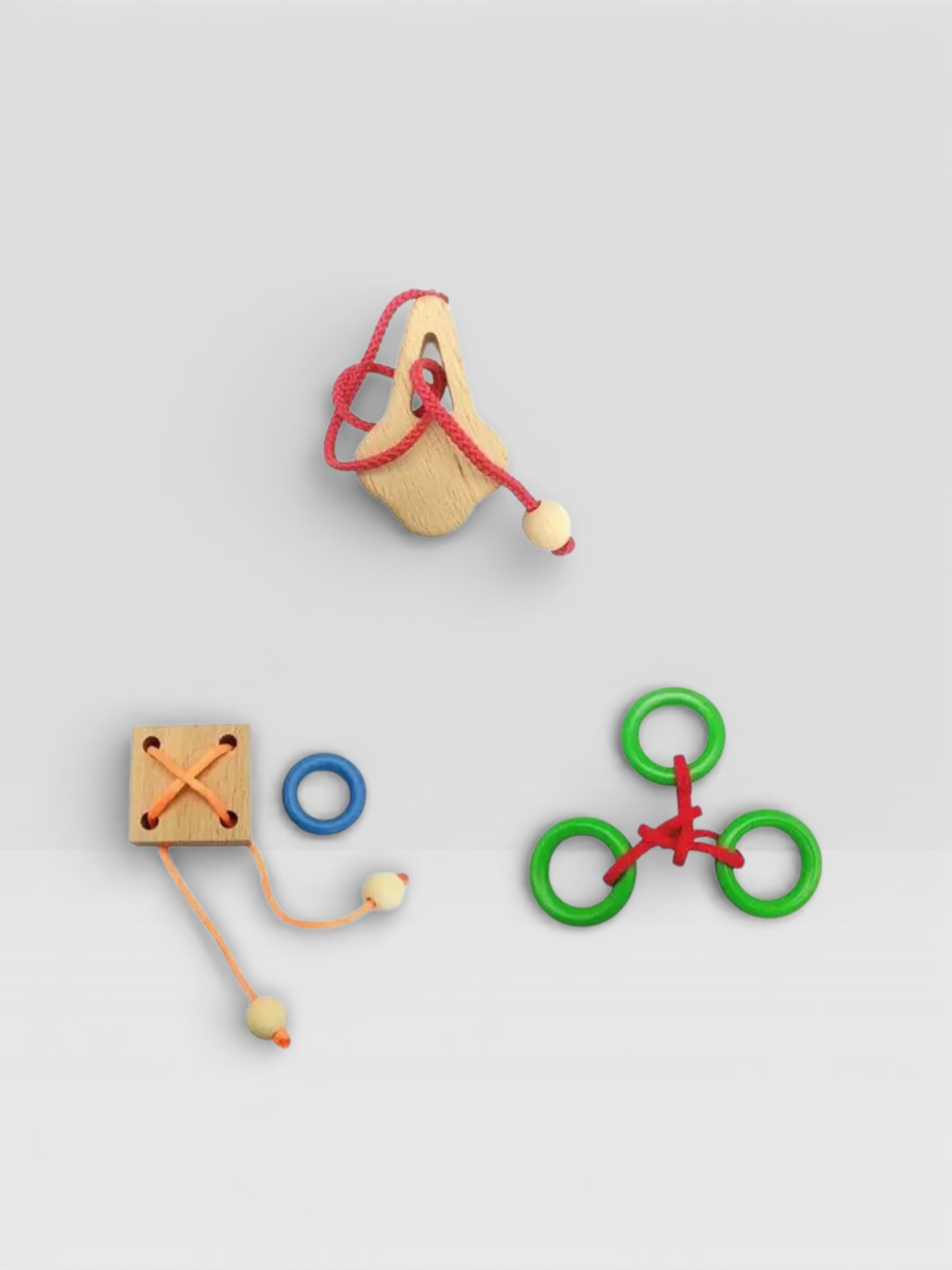 Desk Novelty 3D Wooden Rope Loop Puzzle - UNIVEA