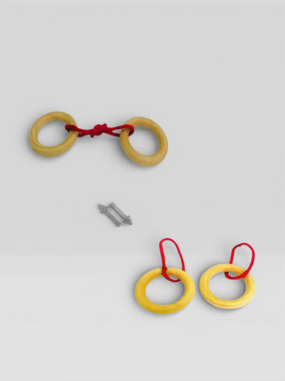 Intelligence Logic Wooden Metal Rope Puzzle - UNIVEA