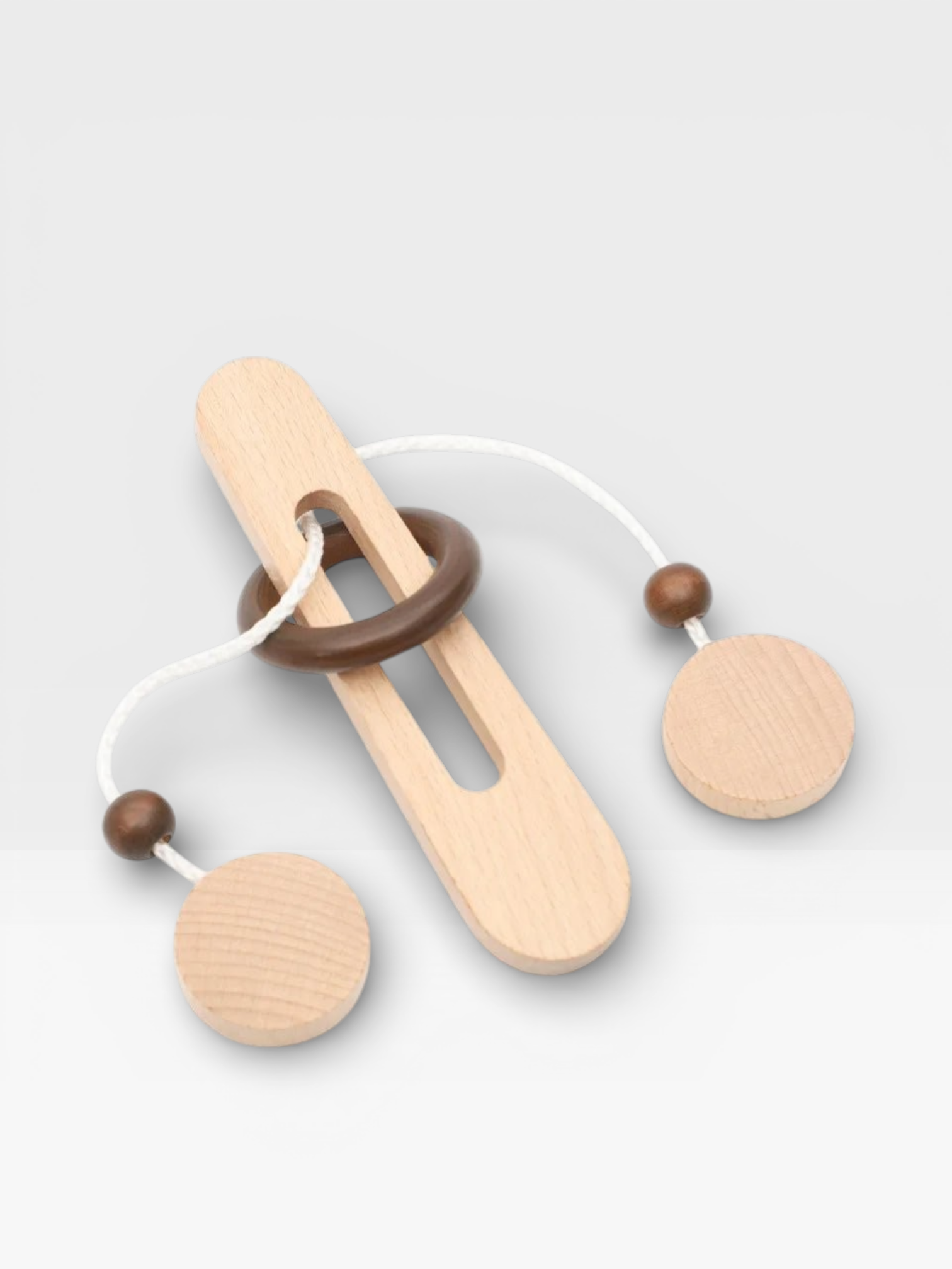 Intelligence Logic Wooden Metal Rope Puzzle - UNIVEA