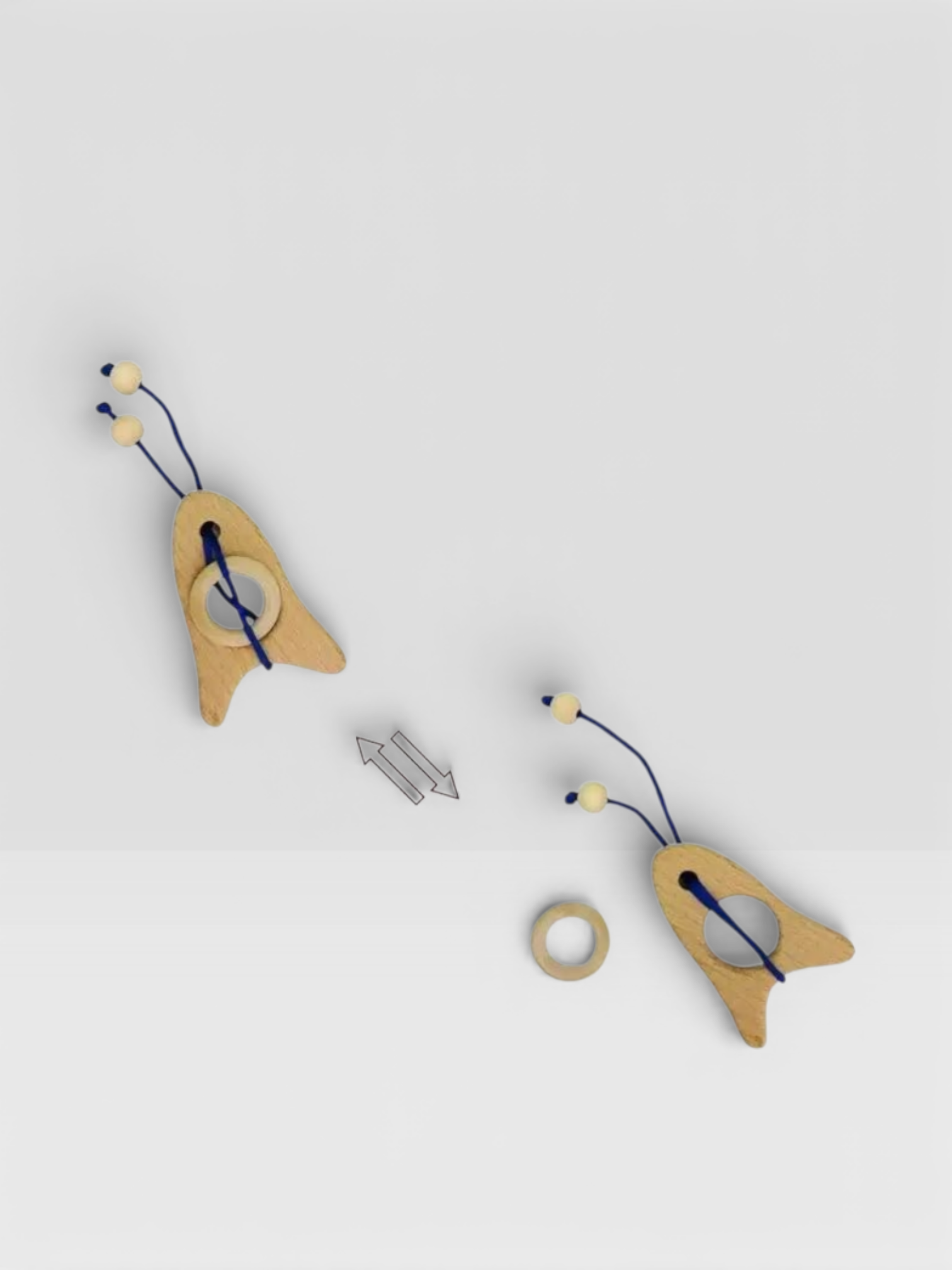 Intelligence Logic Wooden Metal Rope Puzzle - UNIVEA