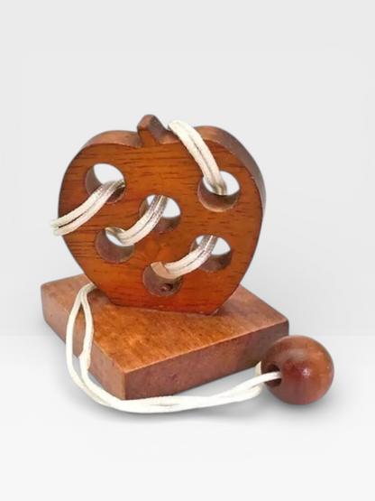 Intelligence Logic Wooden Metal Rope Puzzle - UNIVEA
