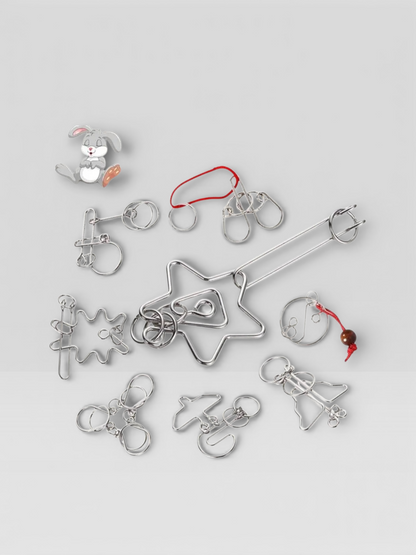 Metal Wire Brain Teaser IQ Mind Brain Teaser Puzzles - UNIVEA