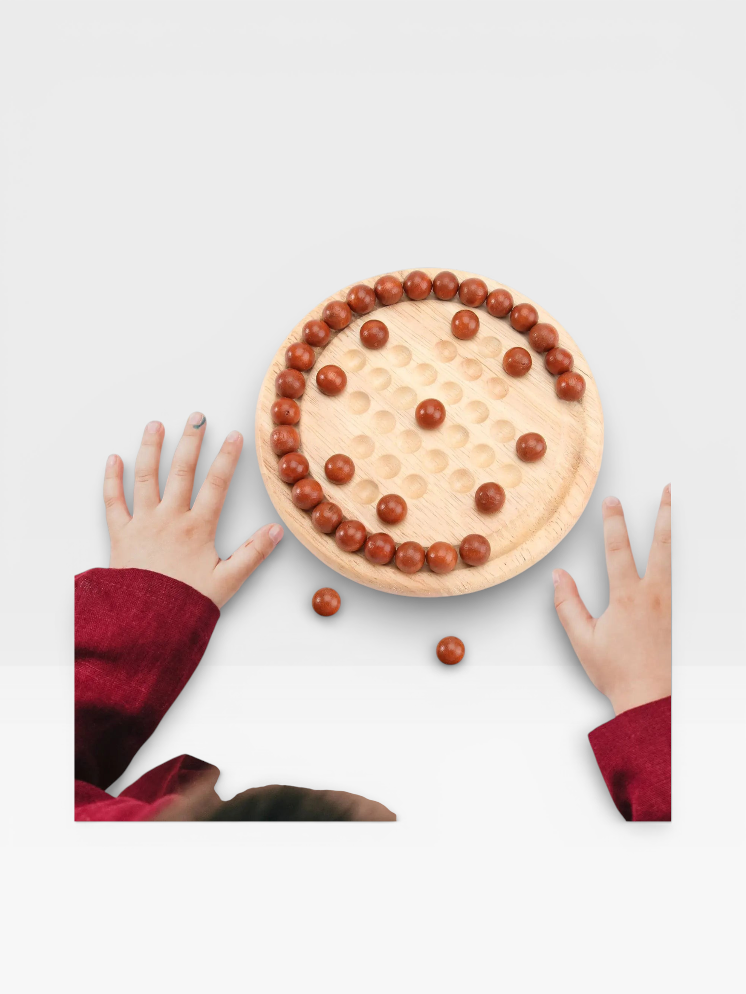 Wooden Europe Board Game Single Chess Peg Solitaire Diamond Move Independently Cognitive Ability Toy Classical Educational Toys - UNIVEA