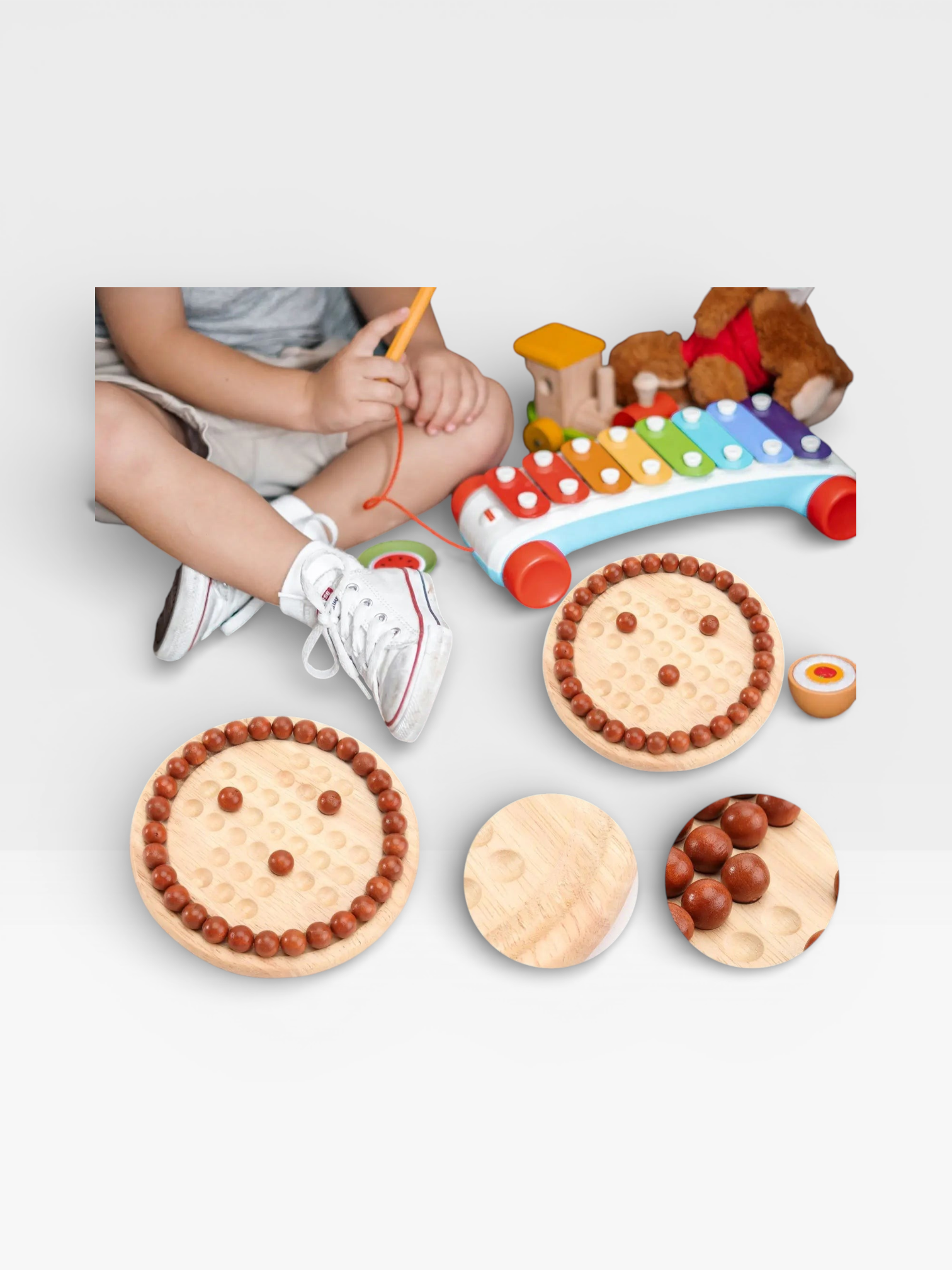 Wooden Europe Board Game Single Chess Peg Solitaire Diamond Move Independently Cognitive Ability Toy Classical Educational Toys - UNIVEA